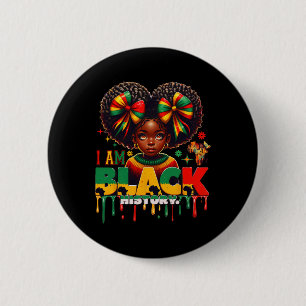 Ik ben de maand van de zwarte geschiedenis Afro-Am Ronde Button 5,7 Cm