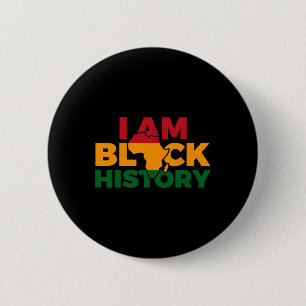 Ik ben de maand van de zwarte geschiedenis Afro-Am Ronde Button 5,7 Cm