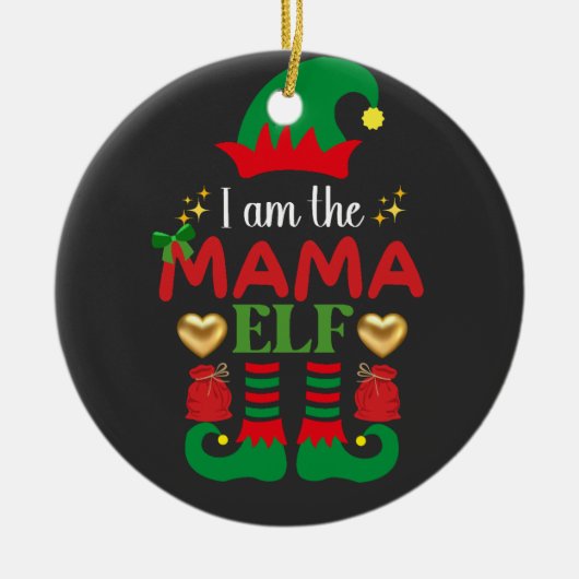 Ik ben de Mama Elf Keramisch Ornament (Voorkant)