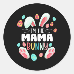 Ik ben de mama konijn bijpassende familie Pasen-fe Ronde Sticker
