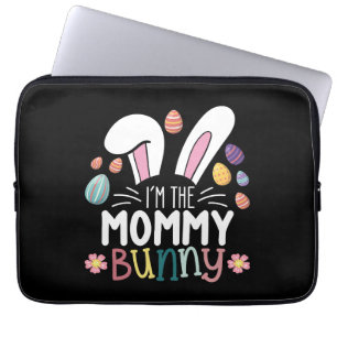 Ik ben de mama Moeder Konijn Paasfeest Familie Mat Laptop Sleeve