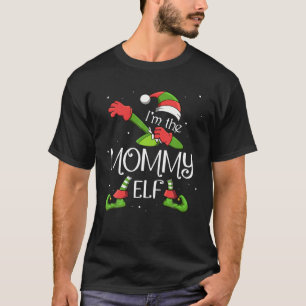 Ik ben de mammie Elf Dabbing Santa Claus Xmas fami T-shirt