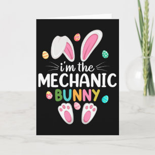 Ik ben de Mechanic Bunny Matching Family Pasen Kaart