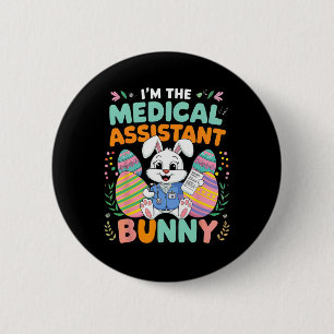 Ik ben de Medical Instant Bunny Paaspret Ronde Button 5,7 Cm