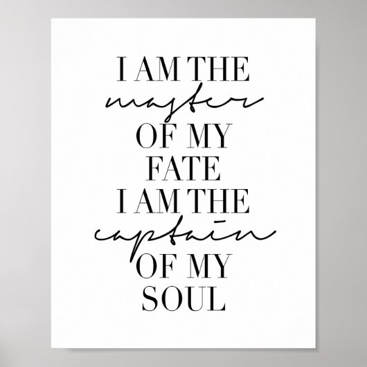 Ik ben de meester van mijn lot. Ik ben de kapitein Poster (Voorkant)