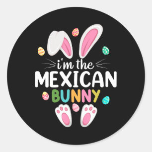 Ik ben de Mexicaanse Bunny Matching Family Pasen Ronde Sticker