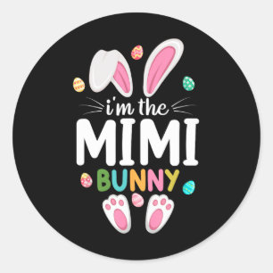 Ik ben de Mimi Bunny Matching Family Pasen Ronde Sticker