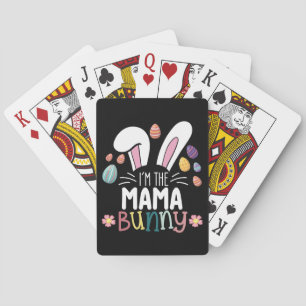 Ik ben de moeder moeder bunny paasfamilie matching pokerkaarten