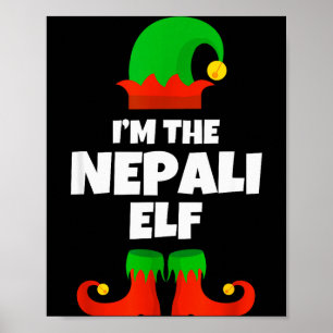 Ik ben de Nepalees Elf Familie Pyjama Kerst Grappi Poster