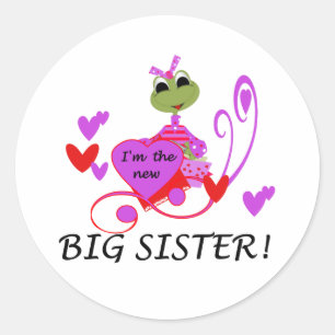 Ik ben de nieuwe grote zuster ronde sticker