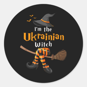 Ik ben de Oekraïense Heks Halloween Kostuum Heksen Ronde Sticker