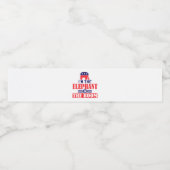 ik ben de olifant in de kamer waterfles etiket (Enkel label)