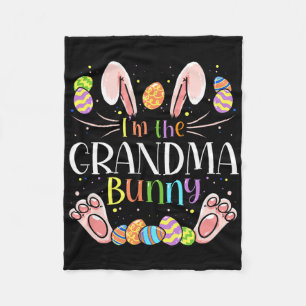 Ik ben de oma Bunny Matching Family Easter Party Fleece Deken