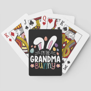 Ik ben de oma Bunny Paasfamilie Matching Pokerkaarten