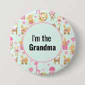 Ik ben de oma Cute Animal Pattern Button (Voorkant)
