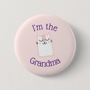 Ik ben de oma Cute Kitycat Ronde Button 5,7 Cm