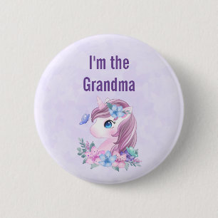Ik ben de oma Cute & Magical Baby Unicorn Ronde Button 5,7 Cm