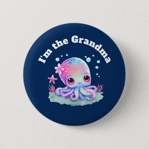 Ik ben de oma Cute Octopus Zee Creature Ronde Button 5,7 Cm
