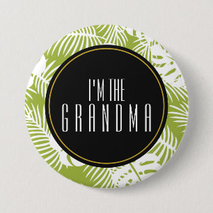 Ik ben de oma Green Palm Leaves Tropical Pattern Ronde Button 7,6 Cm