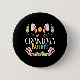 Ik ben de oma konijn bijpassende familie Pasen fee Ronde Button 5,7 Cm