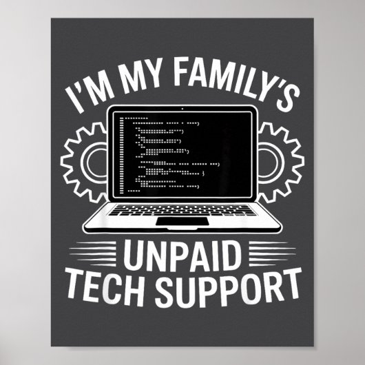 Ik ben de onbetaalde technische ondersteuning van poster (Voorkant)