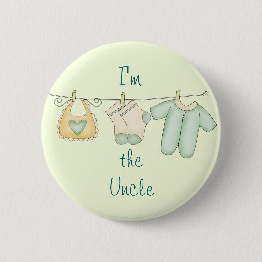 Ik ben de oom Cute New Baby Ronde Button 5,7 Cm (Voorkant)
