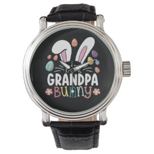 Ik ben de opa Bunny Paasfamilie Matching Horloge