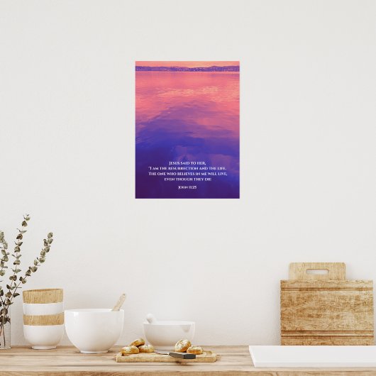 Ik ben de opstanding | Aangepaste tekst Sunrise La Poster (Keuken)