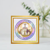 Ik ben de opstanding en het leven kerstkaart kaart (Staand voorkant)