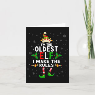 Ik ben de oudste Elf Xmas Elf broer/zus neef Match Kaart