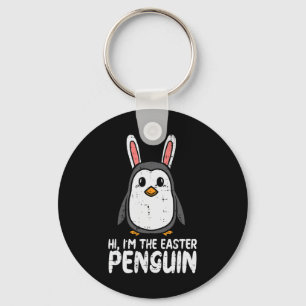 Ik ben de paasperiode pinguïn Cute Bunny Oren Vrou Sleutelhanger