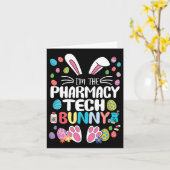 Ik ben de Pharmacy Tech Bunny Funny Bunny Ear East Kaart (Gele Bloem)