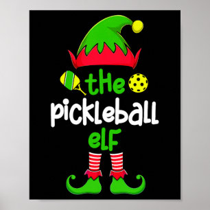Ik ben de Pickleball Elf kerstfamilie die op P sta Poster