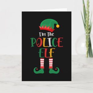Ik ben de politie-elf bijpassende kerst 2021 kaart