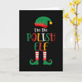 Ik ben de Poolse Elf Matching Kerstmis Kaart (Gele Bloem)