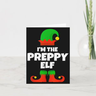 Ik ben de preppy elfenfamilie pyjama kerst leuk kaart