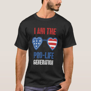 Ik ben de Pro Life Generatie Amerikaanse zonnebril T-shirt