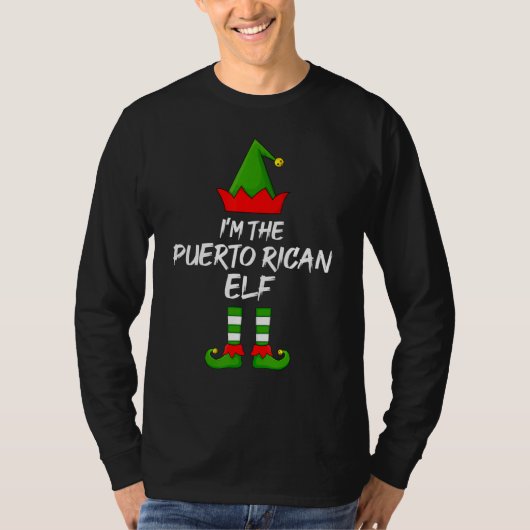 Ik ben de Puerto Ricaanse Elf Matching Family Elf  T-shirt (Voorkant)