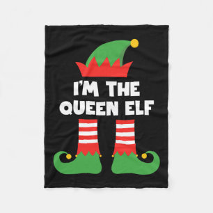 Ik ben de Queen Elf Funny Xmas Matching Family Gro Fleece Deken