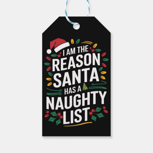 Ik ben de reden dat de kerstman een stoute lijst h cadeaulabel (Achterkant)