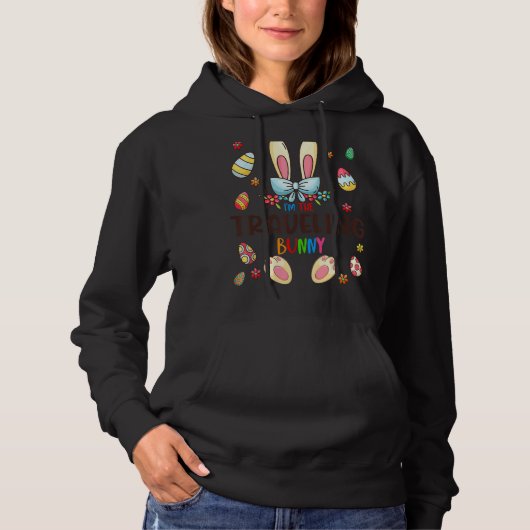 Ik ben de reizende bunny Easter Day Matching Famil Hoodie (Voorkant)