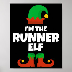Ik ben de runner elf familie pyjama kerst grappig  poster