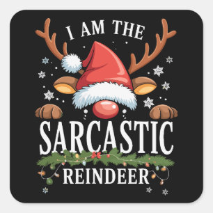 Ik Ben De Sarcastische Rendier Kerstvakantie Vierkante Sticker