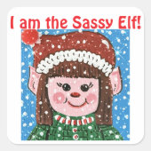 Ik ben de Sassy Elf Sticker (Voorkant)