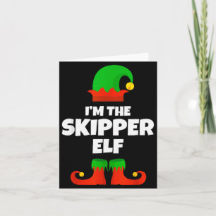 Ik ben de Skipper Elf Familie Pyjama Kerst Morsig Kaart