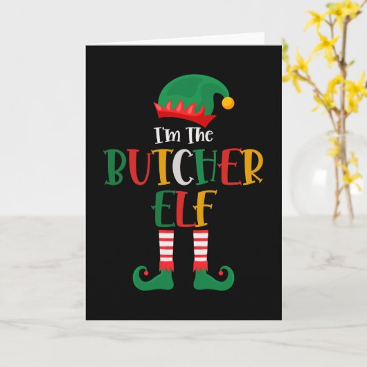 Ik ben de slachter Elfen Kerstmatching Kaart (Gele Bloem)