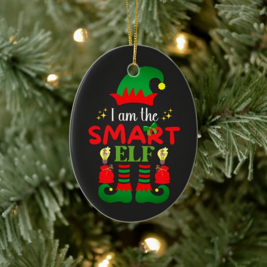 Ik ben de slimme elf keramisch ornament (Boom)