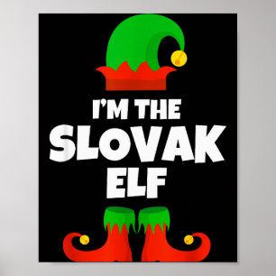 Ik ben de Slowaakse Elf Familie Pyjama Kerst Mis S Poster