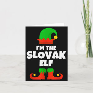 Ik ben de Slowaakse Elf Familie Pyjama Kerstmis Gr Kaart