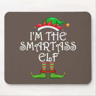 Ik ben de Smartass Elf Shirt Matching Family Group Muismat